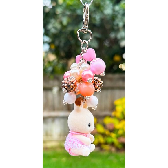 Calico Critters Pink Baby Bunny Keychain Purse Bag Charm - Picture 4 of 7
